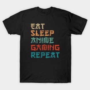 Eat Sleep Anime Gaming Repeat T-Shirt